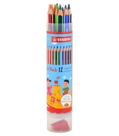 Stabilo Trio Thick 12 Renk Plastik Tup Kuru Boya 203/12-PT