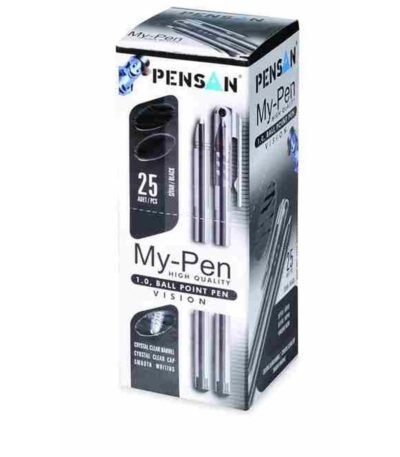 Pensan 2210 My-Pen Siyah Tukenmez Kalem 1 mm 25li