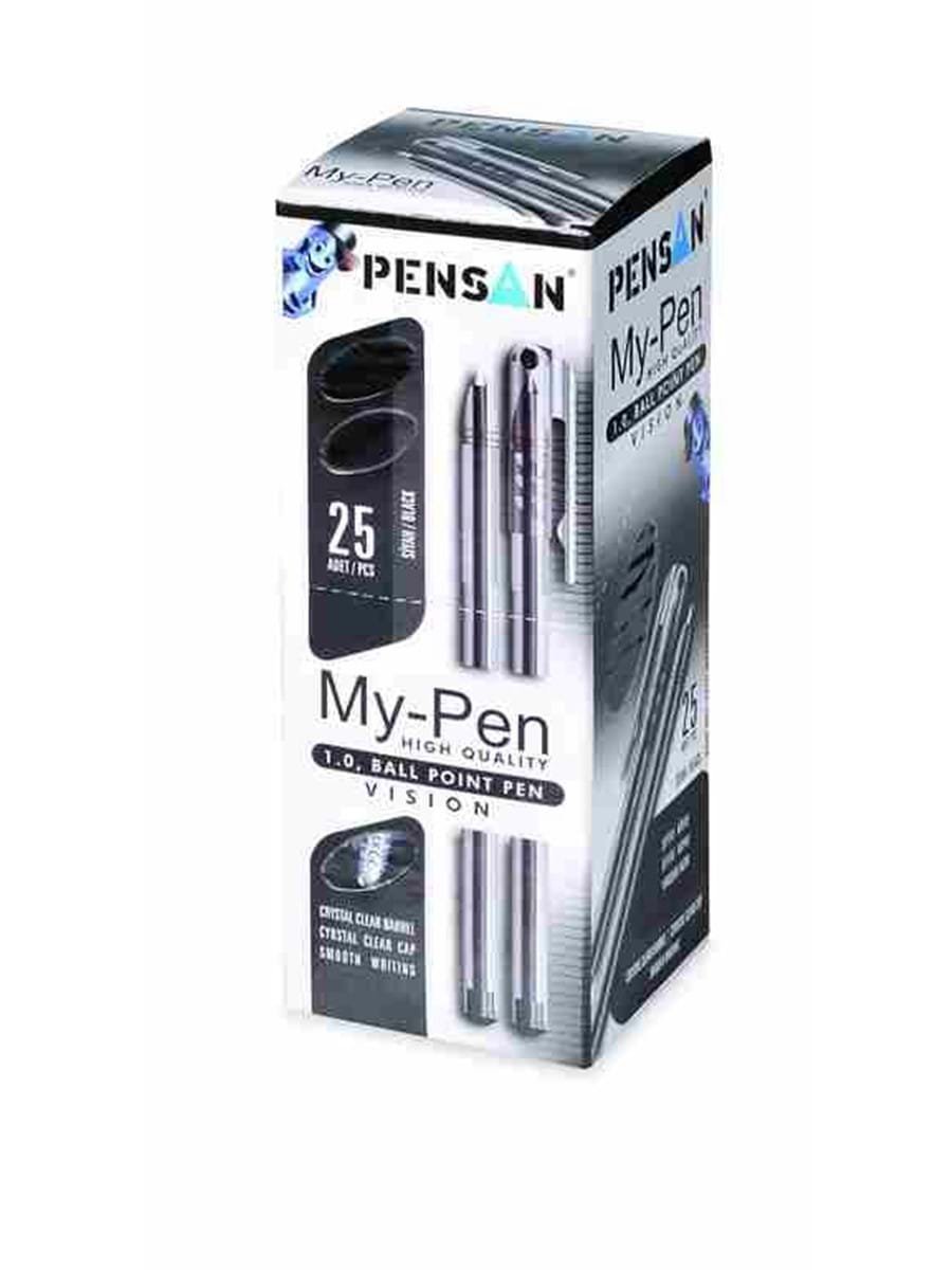 Pensan 2210 My-Pen Siyah 25li Pensan 2210 My-Pen Siyah Tukenmez Kalem 1 mm 25li