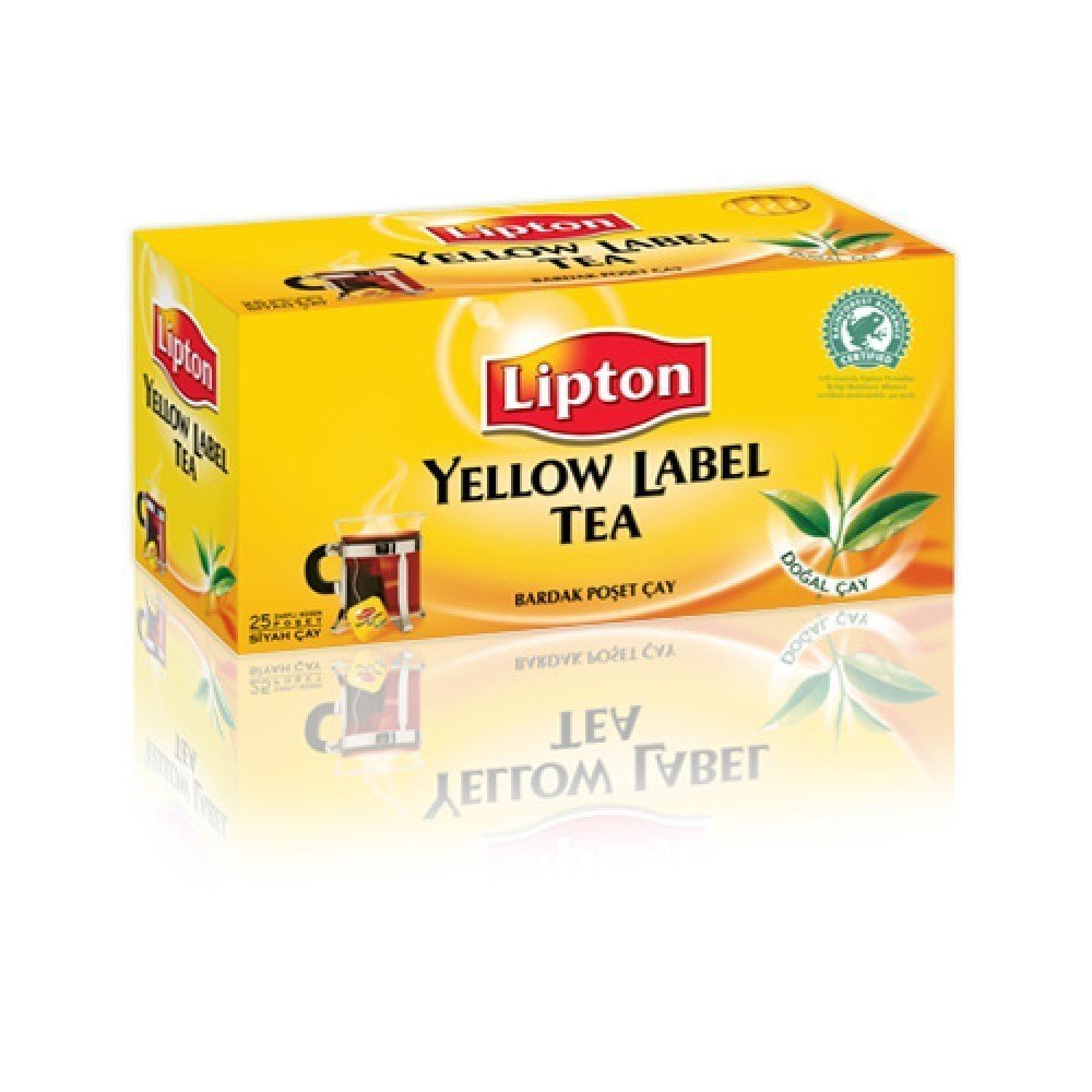 31206 LIPTON BARDAK CAY 25LI YELLOW LABEL - Görsel 1