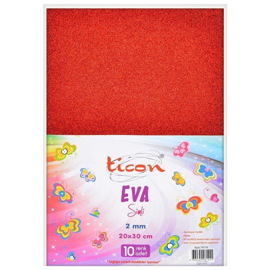 32254 TICON 79170 EVA SIMLI 20X30 CM 2MM 10LU RENKLI - Görsel 1
