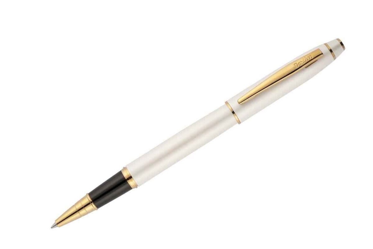 SCRIKSS 35 ROLLER KALEM BEYAZ ALTIN - Görsel 1