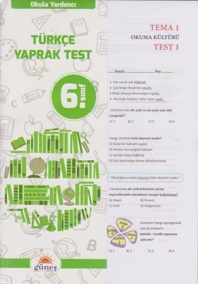33249 GUNES YAY.6.SINIF TURKCE YAPRAK TESTI - Görsel 1