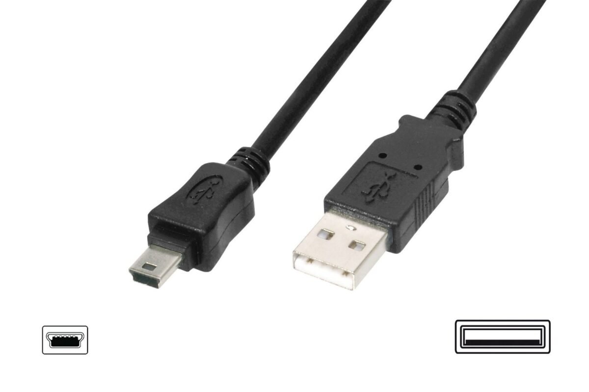 DIGITUS USB KABLO USB MINI 1.8 MT  - Görsel 1