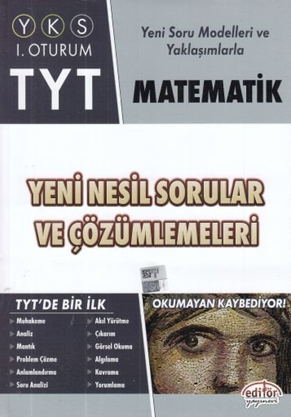 34893 EDITOR YAY.YKS 1.OTURUM TYT MATM. YENI NESIL SO-C. - Görsel 1