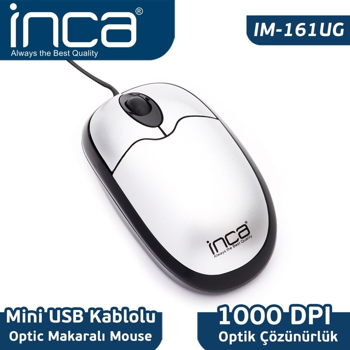 INCA MOUSE IM-161U USB OPTIC- GUMUS  - Görsel 1