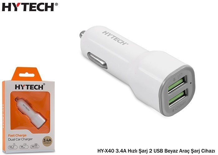 35173 HYTECH HY-X40 3.4A H.SARZ 2 USB ARAC 120 - Görsel 1