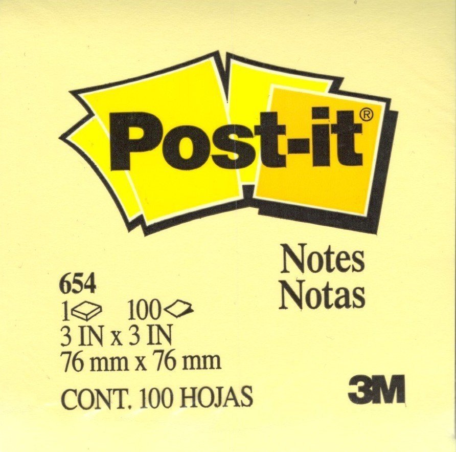 35466 POST-IT NOT KAGIDI 654-YW 76X76mm SARI - Görsel 1