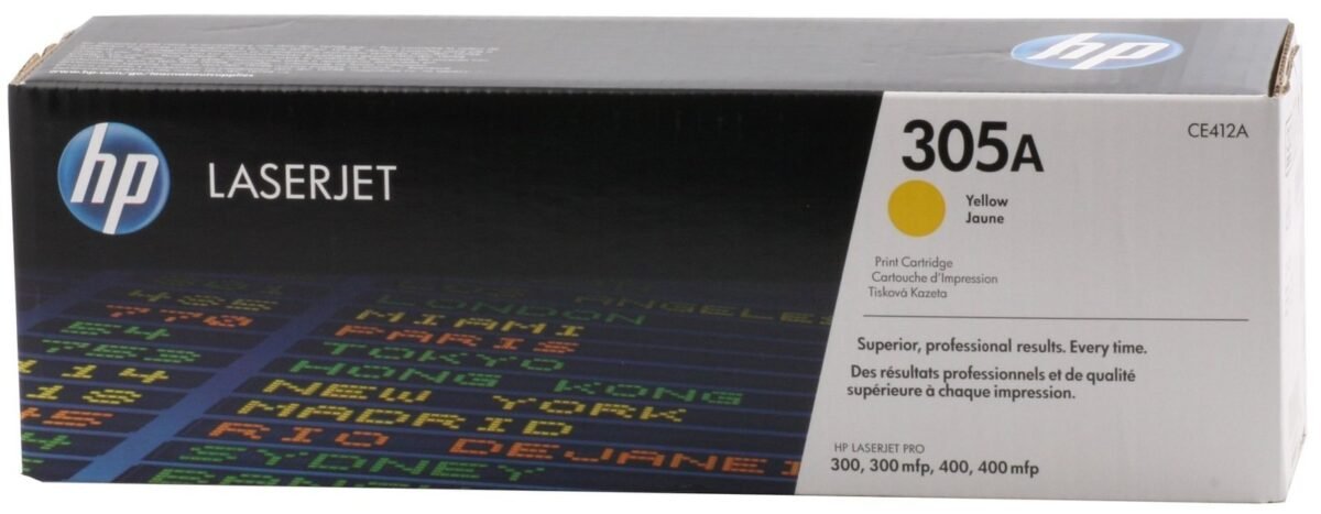 HP CE412A (305A) SARI TONER ORJINAL - Görsel 1