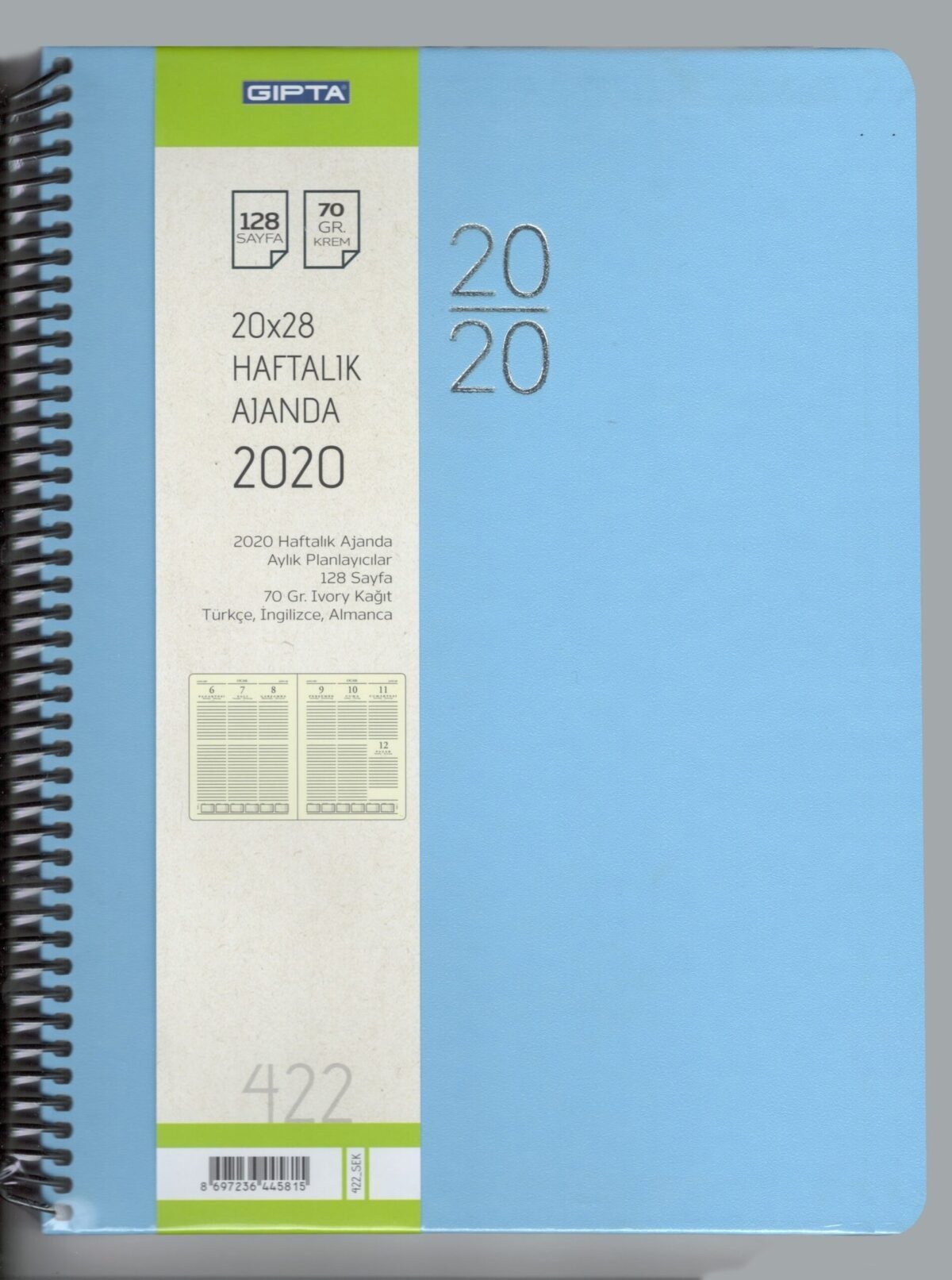 GIPTA AJANDA 422-SEK EKO 20X28 HAFTALIK AJANDA - Görsel 1