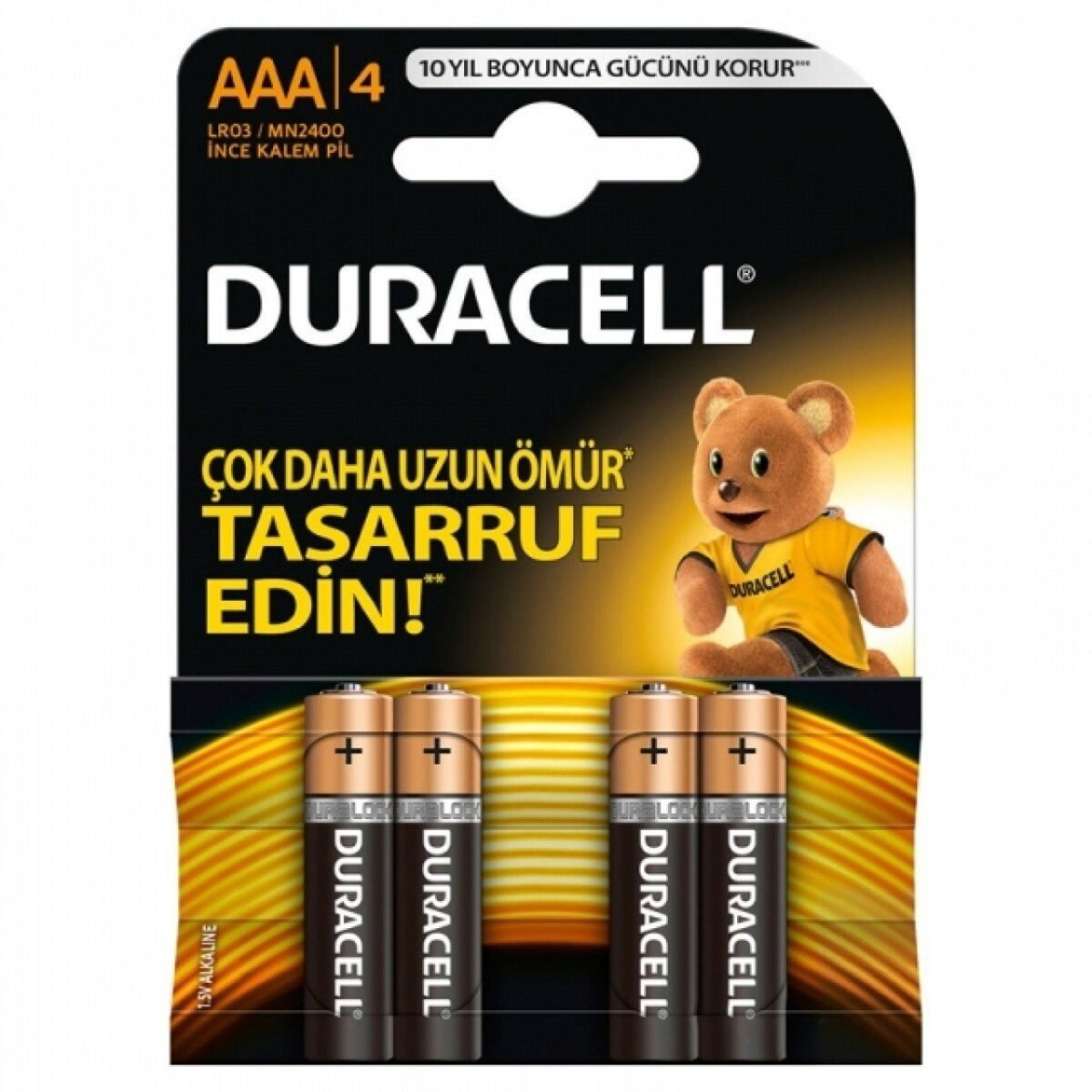 DURACELL AAA SIMPLY DAHA UZUN OMURLU PIL 4'LU - Görsel 1