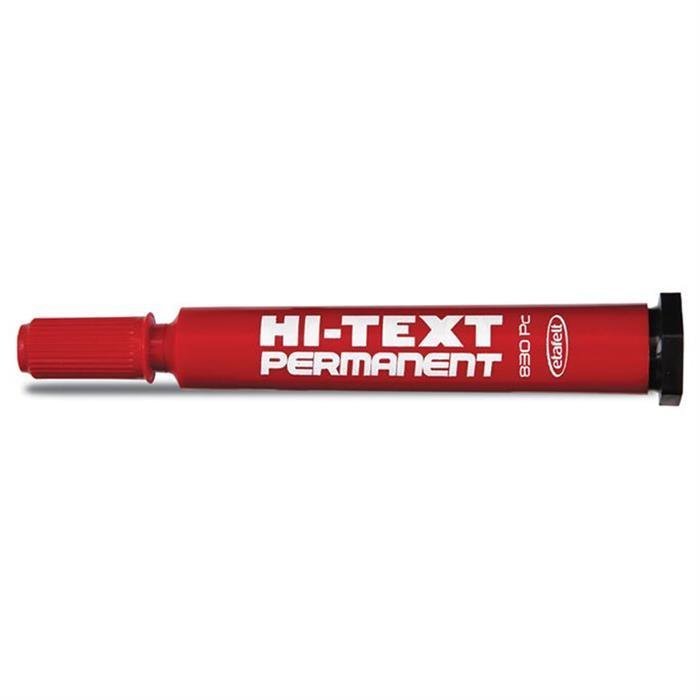 42484 HI-TEXT MARKER KALEM KESIK UC 830PC KIRMIZI 12LI P - Görsel 1