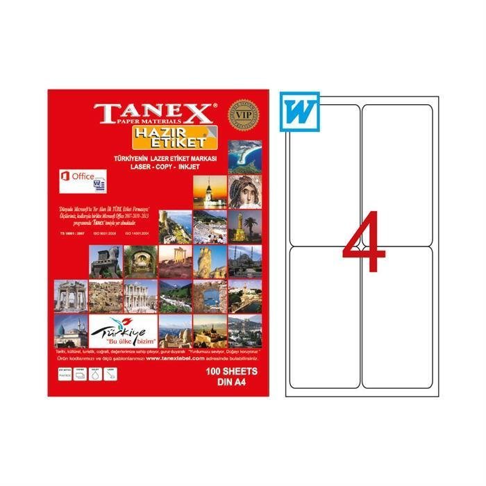 42545 TANEX BILGISAYAR ETIKETI LAZER 99.1X139mm - Görsel 1