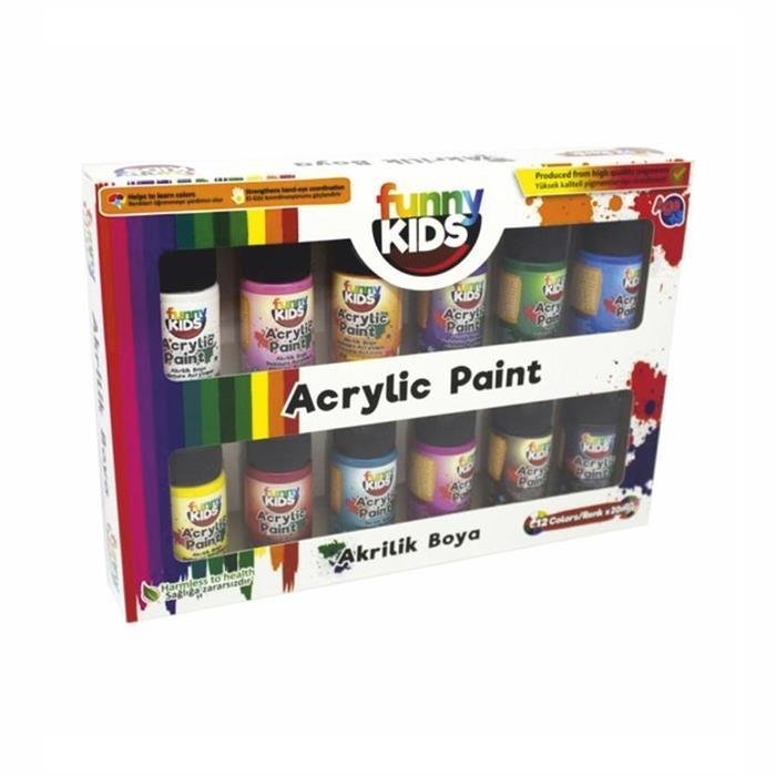 43222 FUNNY KIDS 20 ML AKRILIK 12 LI SET - Görsel 1