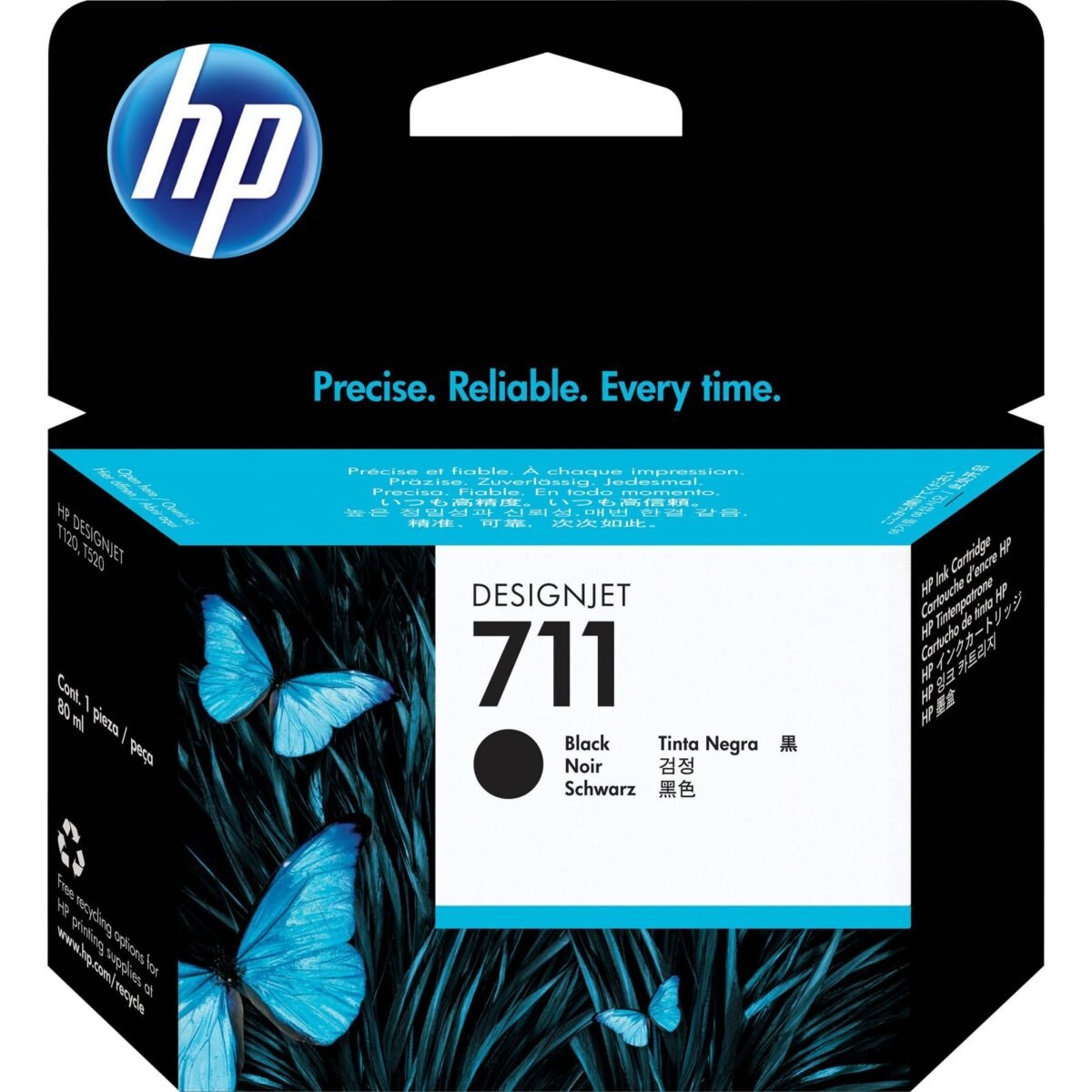 HP YAZICI KARTUSU 711 SIYAH CZ129A - Görsel 1