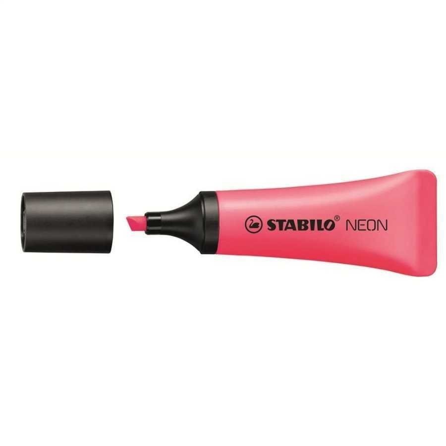 44557 STABILO NEON FOSFORLU KALEM PEMBE - Görsel 1