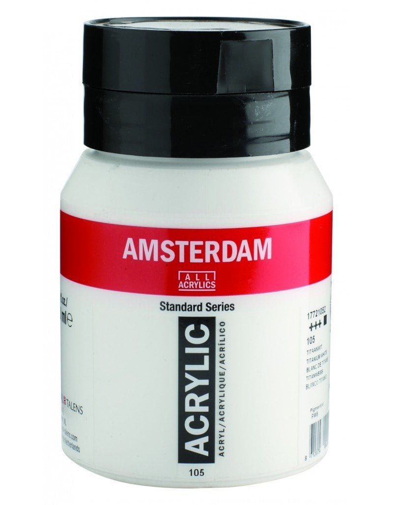 46695 TALENS AMSTERDAM AKRILIK BOYA 500ML TITAN. WHITE - Görsel 1
