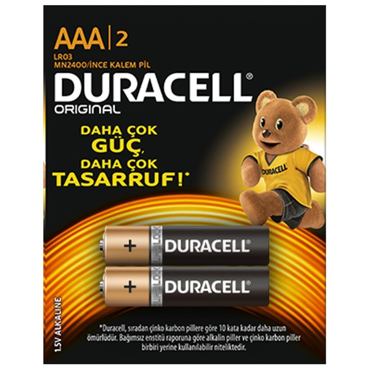 DURACELL AAA SIMPLY DAHA UZUN OMURLU PIL 2'LI - Görsel 1
