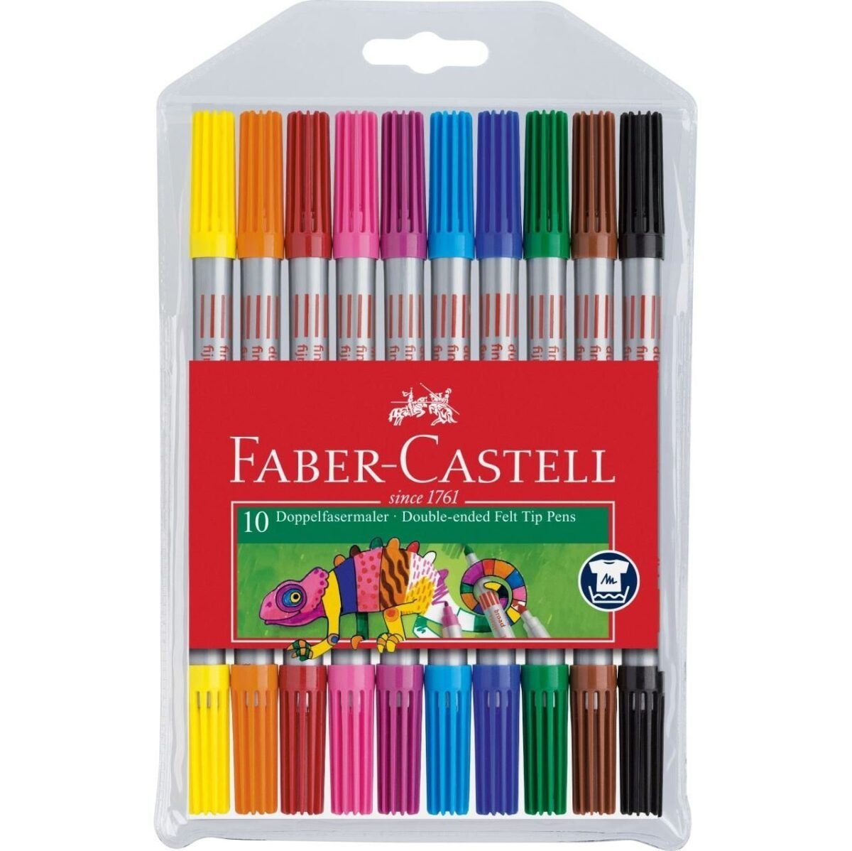 FABER CASTELL KECELI KALEM CIFT UCLU 10 RENK - Görsel 1